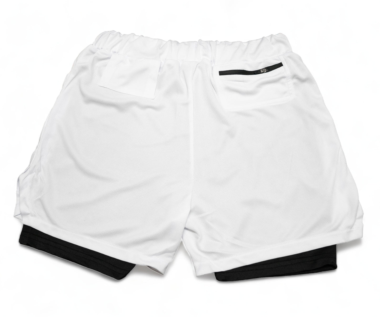 Dual Layer Training Shorts - White
