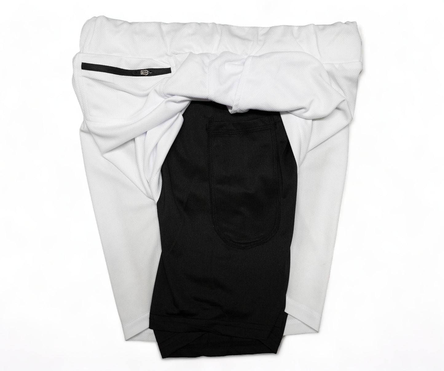 Dual Layer Training Shorts - White